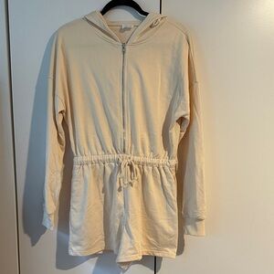 Le Lis Cream Hooded Zip-Up Jacket
